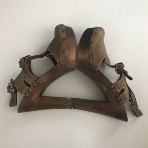 Kors Michael Kors Suede wood heel sandals 8.5